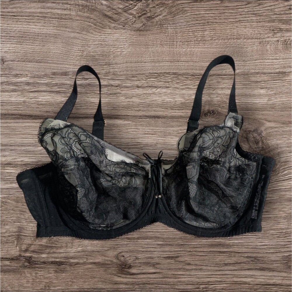 Smart & Sexy Women's Full Coverage Unlined Underwire Lace Bra Black 40DD - Picture 3 of 9